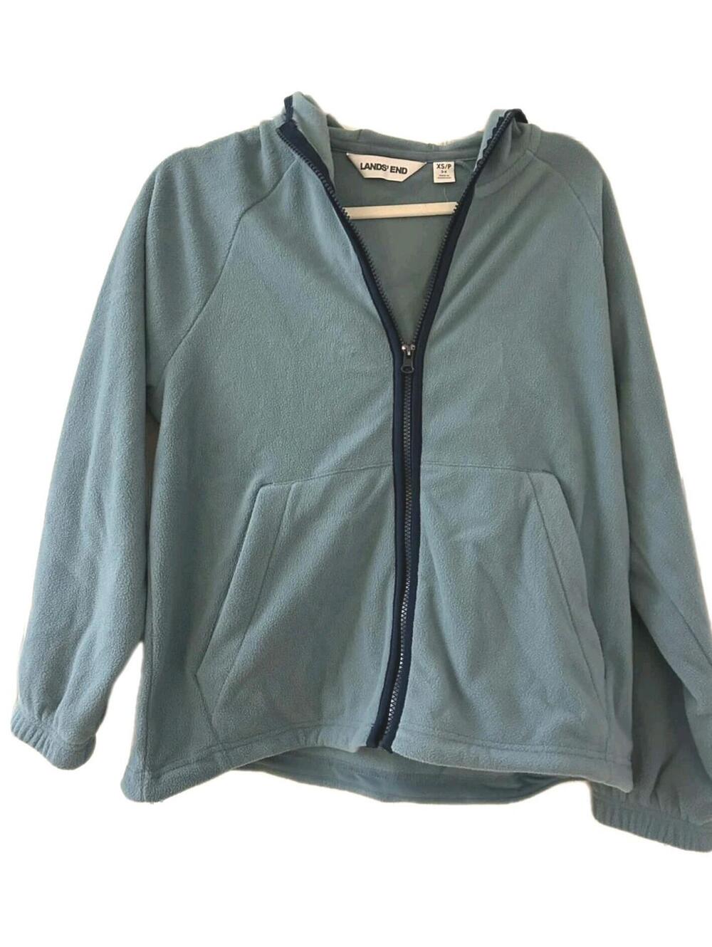 Lands' End Women's Anyweather RainDefense Nanotex Full Zip Jacket Peacock Sze XS
